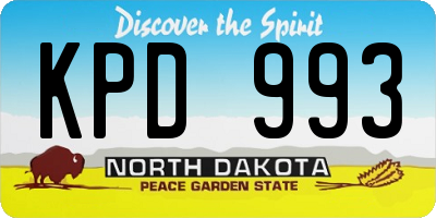 ND license plate KPD993