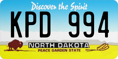 ND license plate KPD994