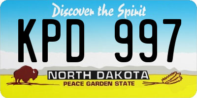 ND license plate KPD997