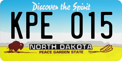 ND license plate KPE015