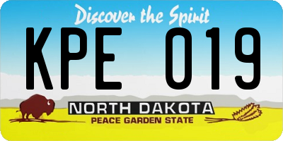 ND license plate KPE019