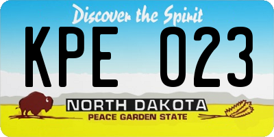 ND license plate KPE023