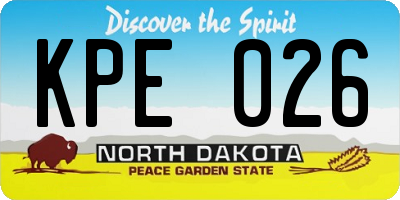 ND license plate KPE026
