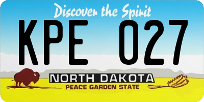 ND license plate KPE027