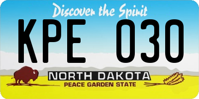 ND license plate KPE030