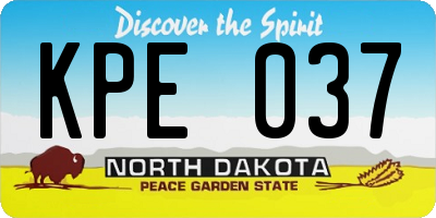 ND license plate KPE037