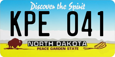ND license plate KPE041