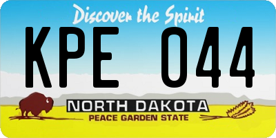 ND license plate KPE044