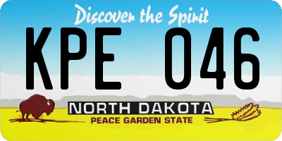 ND license plate KPE046