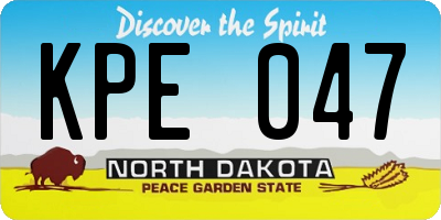 ND license plate KPE047
