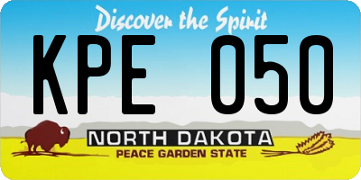 ND license plate KPE050