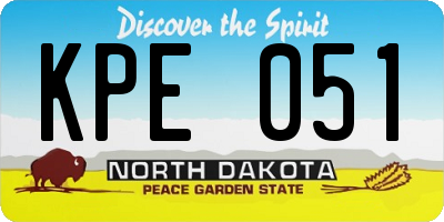 ND license plate KPE051