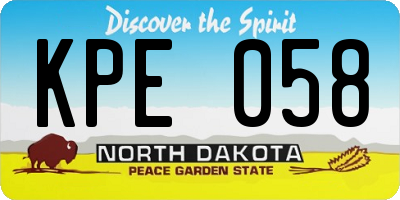 ND license plate KPE058