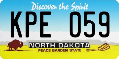 ND license plate KPE059