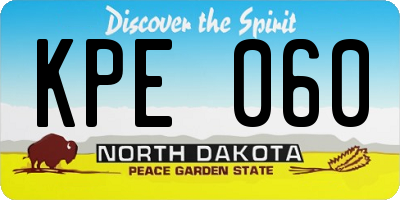 ND license plate KPE060