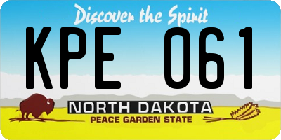 ND license plate KPE061