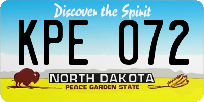 ND license plate KPE072