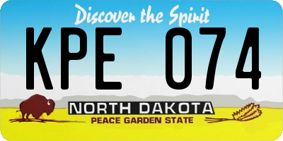 ND license plate KPE074