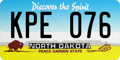 ND license plate KPE076