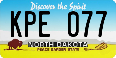 ND license plate KPE077