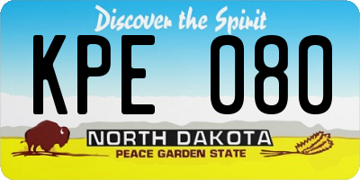 ND license plate KPE080