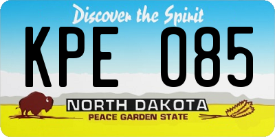 ND license plate KPE085