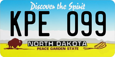ND license plate KPE099