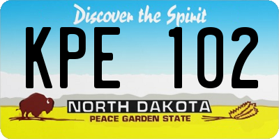 ND license plate KPE102