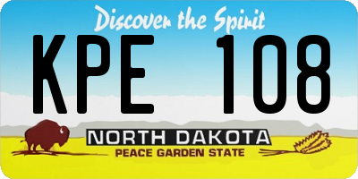 ND license plate KPE108