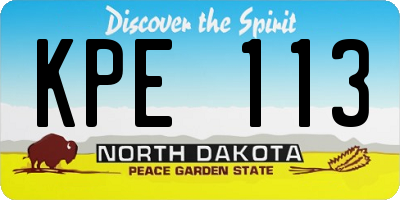 ND license plate KPE113