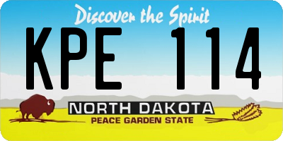 ND license plate KPE114