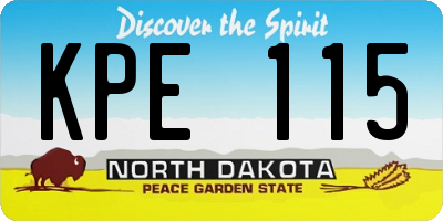 ND license plate KPE115