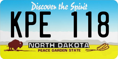 ND license plate KPE118