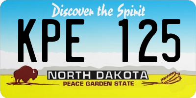 ND license plate KPE125