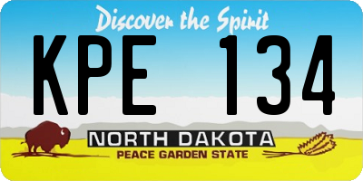 ND license plate KPE134