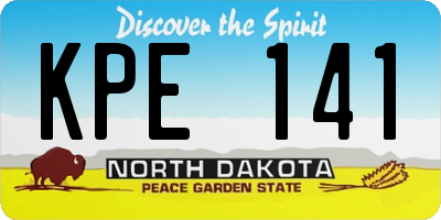 ND license plate KPE141