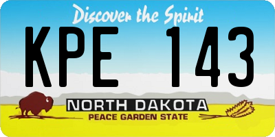 ND license plate KPE143