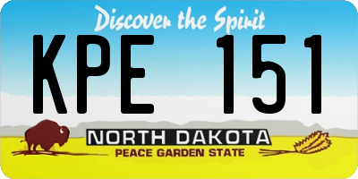 ND license plate KPE151