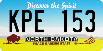 ND license plate KPE153