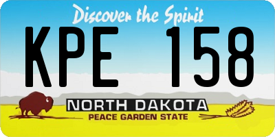 ND license plate KPE158