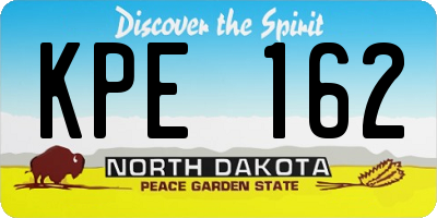 ND license plate KPE162