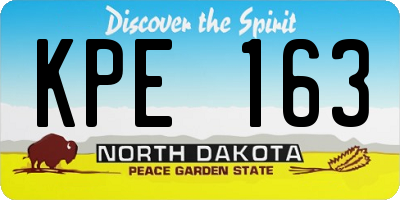 ND license plate KPE163
