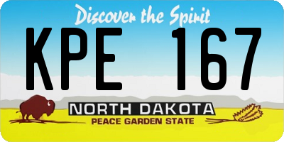 ND license plate KPE167