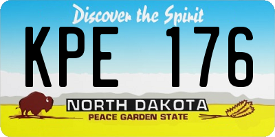 ND license plate KPE176