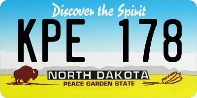 ND license plate KPE178