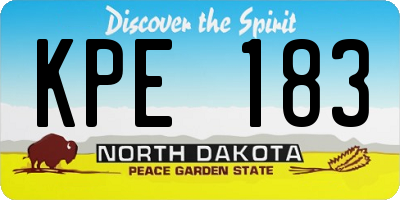 ND license plate KPE183