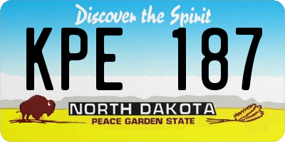 ND license plate KPE187