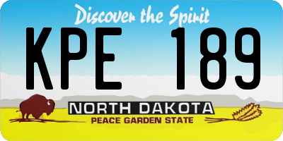 ND license plate KPE189