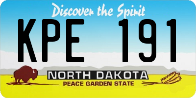 ND license plate KPE191