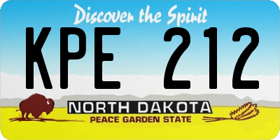 ND license plate KPE212